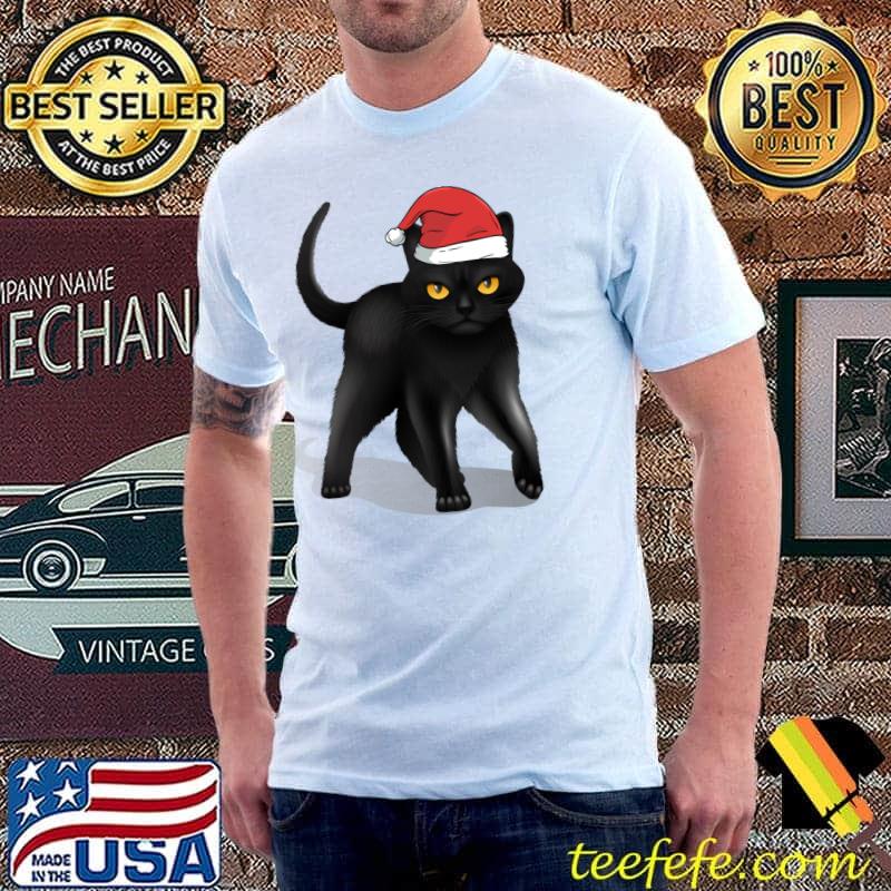 Funny Black Cat Santa Claus Merry Christmas Cat Lovers Owner T-Shirt Unisex Funny Black Cat Santa Claus Merry Christmas Cat Lovers Owner T-Shirt Unisex