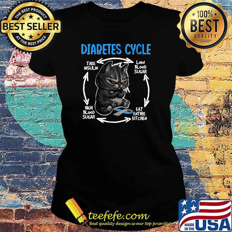 Funny Cat Diabetic Life Cycle Diabetes Awareness Angry Cat T-Shirt Ladies tee Funny Cat Diabetic Life Cycle Diabetes Awareness Angry Cat T-Shirt Ladies tee