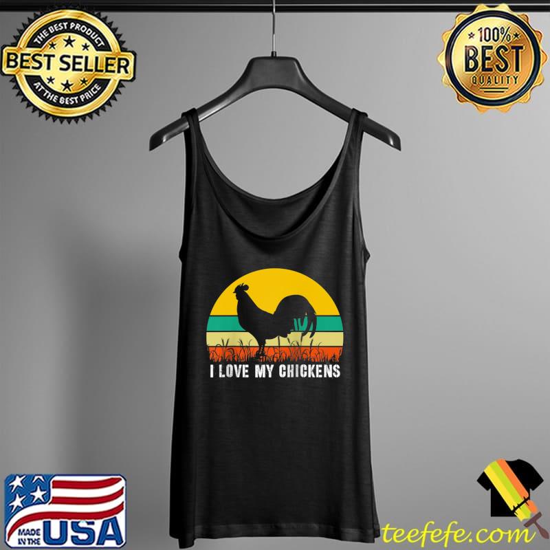 Funny Cute I Love My Chickens Retro Vintage Rooster Raglan Baseball T-s Tank Top Funny Cute I Love My Chickens Retro Vintage Rooster Raglan Baseball T-s Tank Top