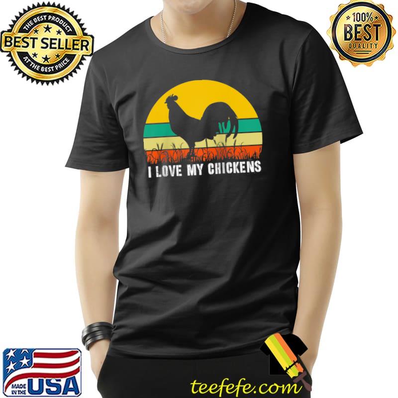 Funny Cute I Love My Chickens Retro Vintage Rooster Raglan Baseball T-s Unisex Funny Cute I Love My Chickens Retro Vintage Rooster Raglan Baseball T-s Unisex
