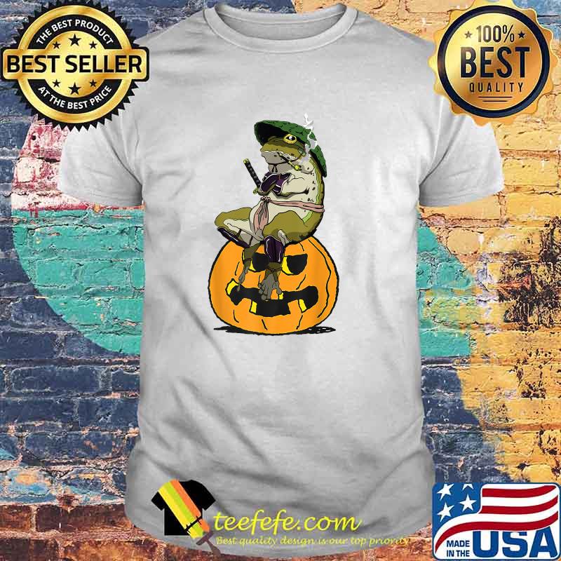 Funny Halloween Frog Pumpkin Samurai Frog T-Shirt Funny Halloween Frog Pumpkin Samurai Frog T-Shirt
