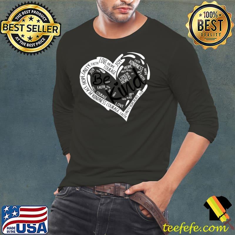 Funny Heart Be Kind Anti Bullying Unity Day Orange Words T-Shirt Long Sleeve Tee Funny Heart Be Kind Anti Bullying Unity Day Orange Words T-Shirt Long Sleeve Tee