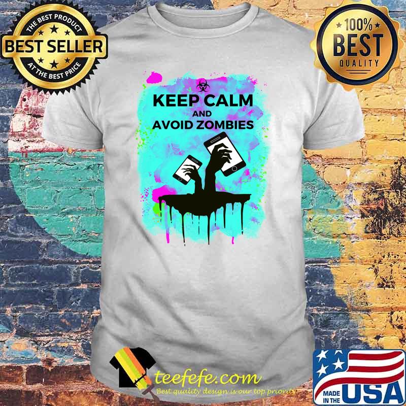 Funny Keep Calm and Avoid Zombies Tech Zombi Apocalypse T-shirt