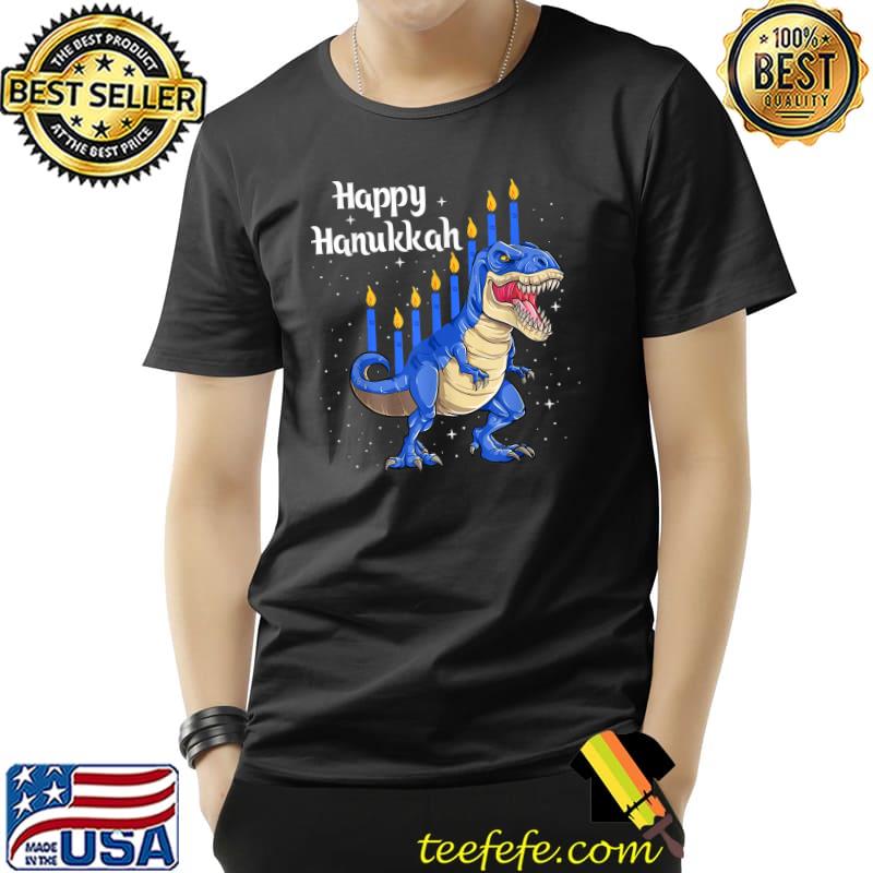 Funny Menorasaurus Rex Dinosaur Chanukkah Happy Hanukkah T-Shirt Funny Menorasaurus Rex Dinosaur Chanukkah Happy Hanukkah T-Shirt