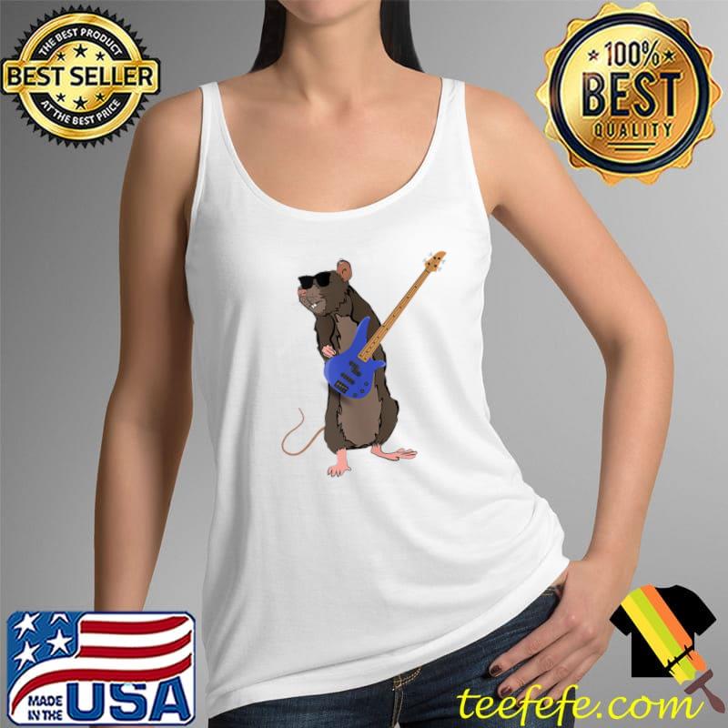 Funny Rat Wearing Sunglasses Playing Bass Guitar T-s Tank Top Funny Rat Wearing Sunglasses Playing Bass Guitar T-s Tank Top