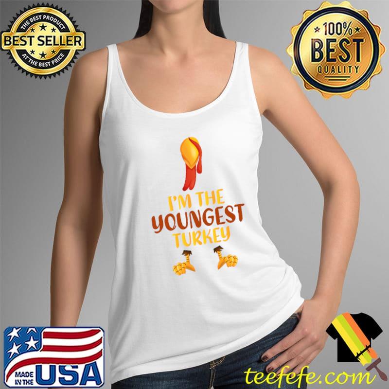 Funny Turkey Lover Youngest Thanksgiving T-s Tank Top Funny Turkey Lover Youngest Thanksgiving T-s Tank Top