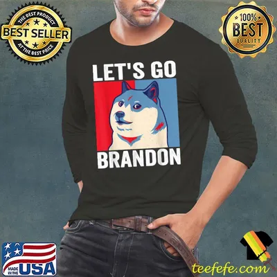 Funny Vintage Shiba Inu Dog Let's Go Brandon Meme T-Shirt