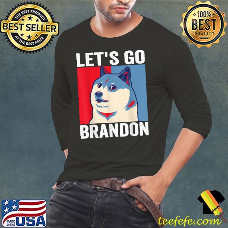 Funny Vintage Shiba Inu Dog Let's Go Brandon Meme T-Shirt
