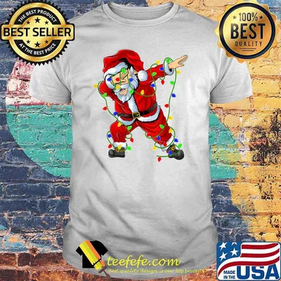 Funny Xmas Lighting Dabbing Santa Christmas T-Shirt