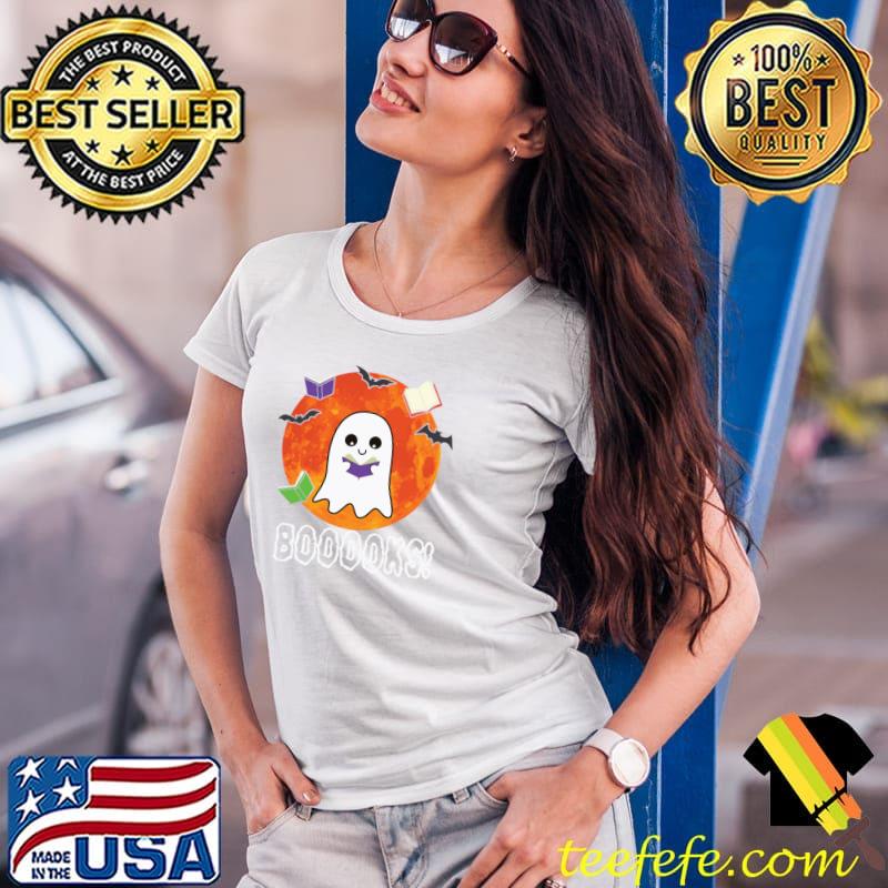 Ghost Book Boo Reading Booooks Halloween Library Teachers T-Shirt Ladies Tee Ghost Book Boo Reading Booooks Halloween Library Teachers T-Shirt Ladies Tee