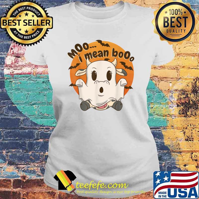 Ghost Cow Moo I Mean Boo Moon Halloween Pumpkin T-Shirt Laides tee Ghost Cow Moo I Mean Boo Moon Halloween Pumpkin T-Shirt Laides tee