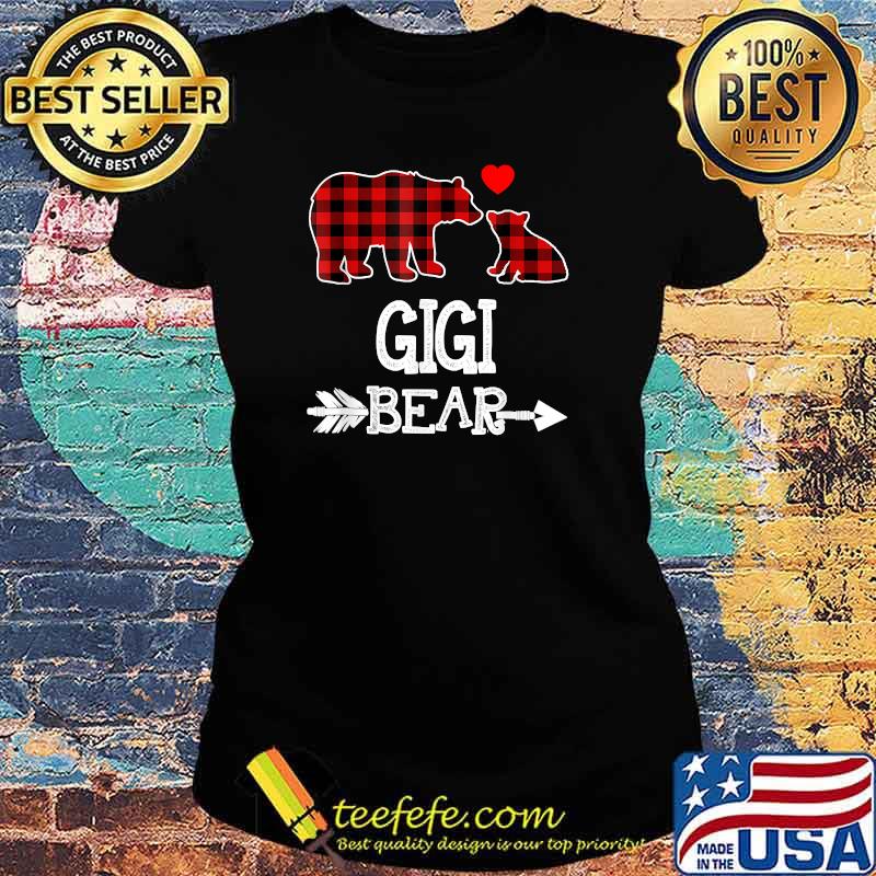 Gigi Bear Shirt, Red Buffalo Plaid Grandma Bear Pajama T-Shirt Ladies tee Gigi Bear Shirt, Red Buffalo Plaid Grandma Bear Pajama T-Shirt Ladies tee