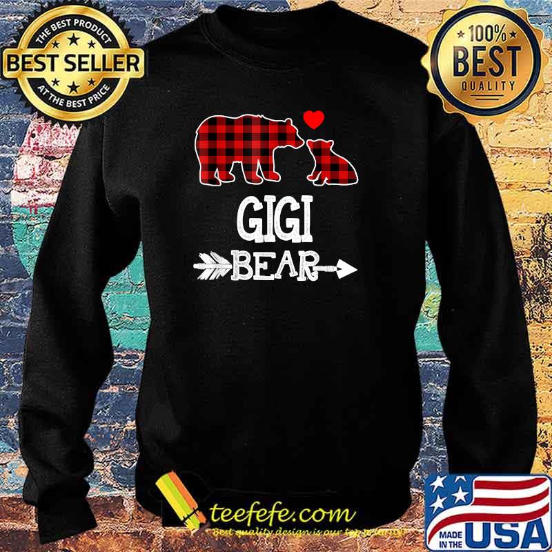 Gigi Bear Shirt, Red Buffalo Plaid Grandma Bear Pajama T-Shirt Sweater Gigi Bear Shirt, Red Buffalo Plaid Grandma Bear Pajama T-Shirt Sweater