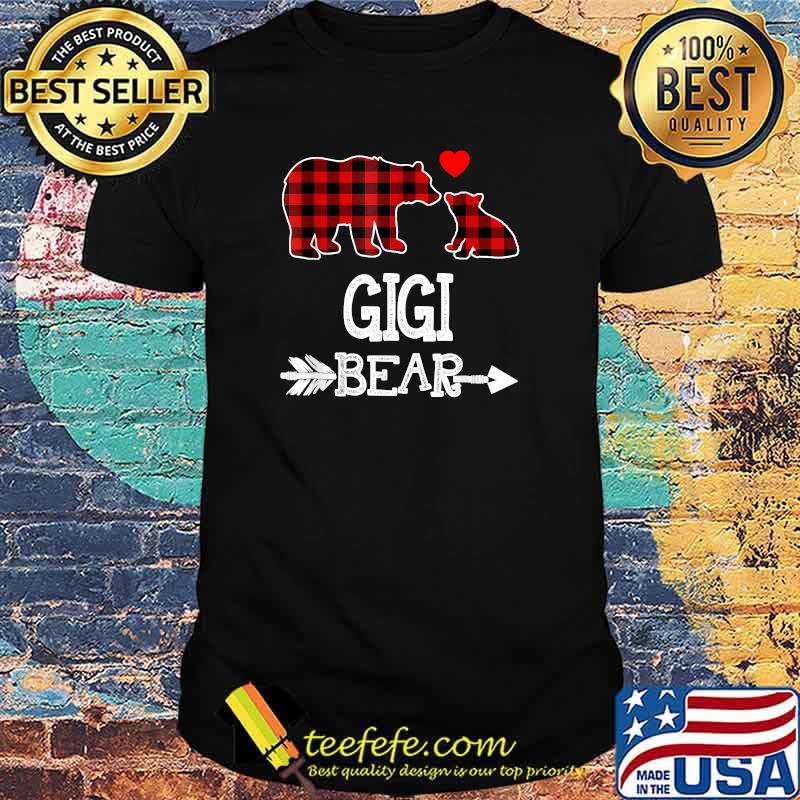 Gigi Bear Shirt, Red Buffalo Plaid Grandma Bear Pajama T-Shirt Gigi Bear Shirt, Red Buffalo Plaid Grandma Bear Pajama T-Shirt