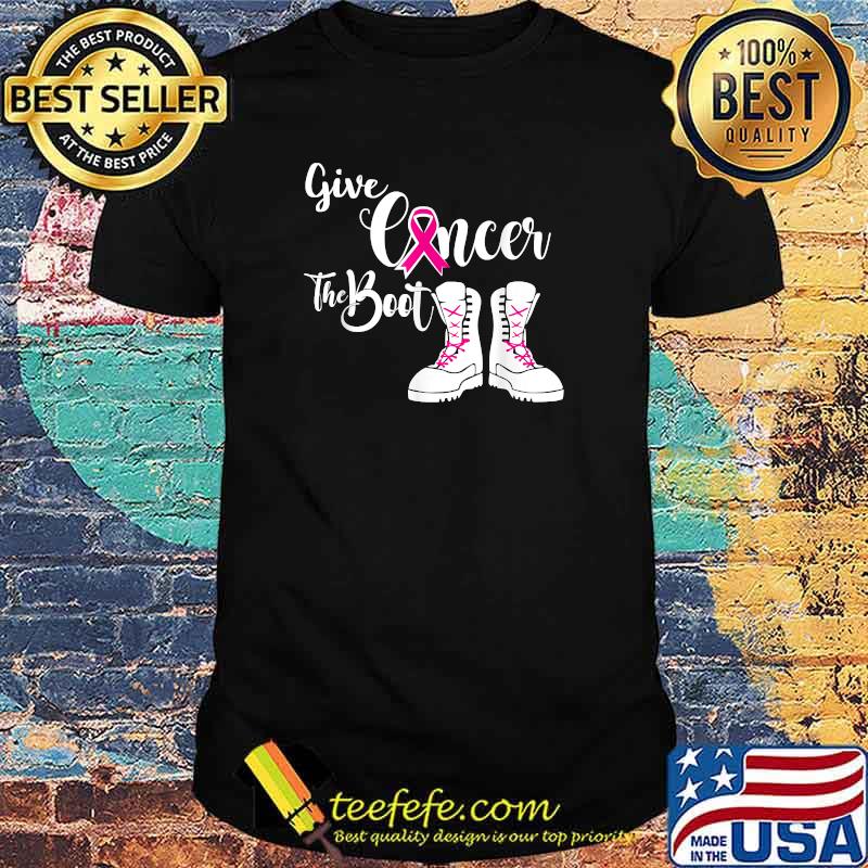 Give Cancer the Boot Military Breast Cancer Awareness T-Shirt