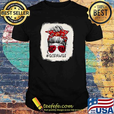 Go Dawgs SIC-EM Georgia Football Fans Sports Lovers Bleached Premium T-Shirt