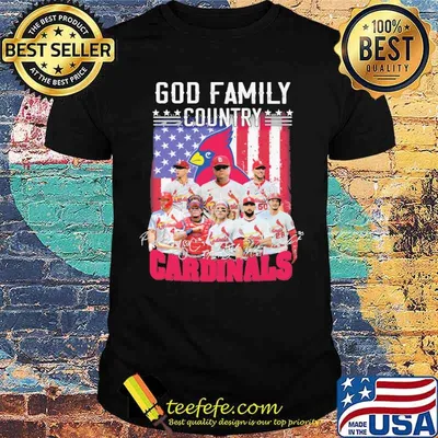 God Family Country Cardinals America Flag Signature Shirt