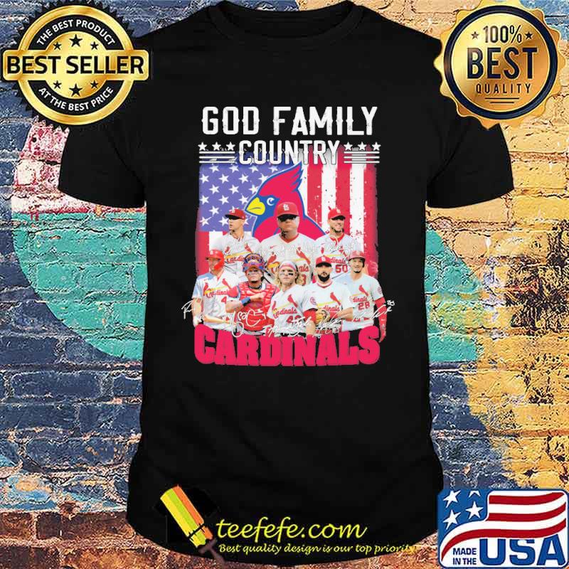 God Family Country Cardinals America Flag Signature Shirt