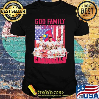 God Family Country Cardinals Signature America Flag Shirt