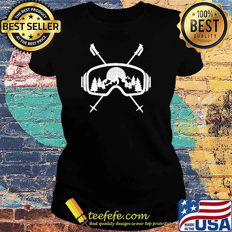 Goggles Ski Mountain Logo Shirt Ladies tee Goggles Ski Mountain Logo Shirt Ladies tee