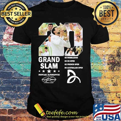 Grand slam novak djokovic 06 wimbledon 03 us open french open signature shirt