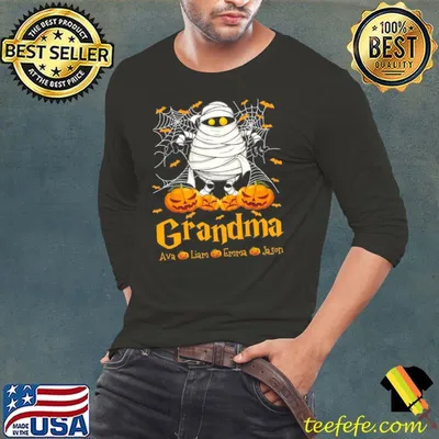Grandma Ava Liam Emma Jason The Mummy Sticks to the Spiderweb Halloween Shirt
