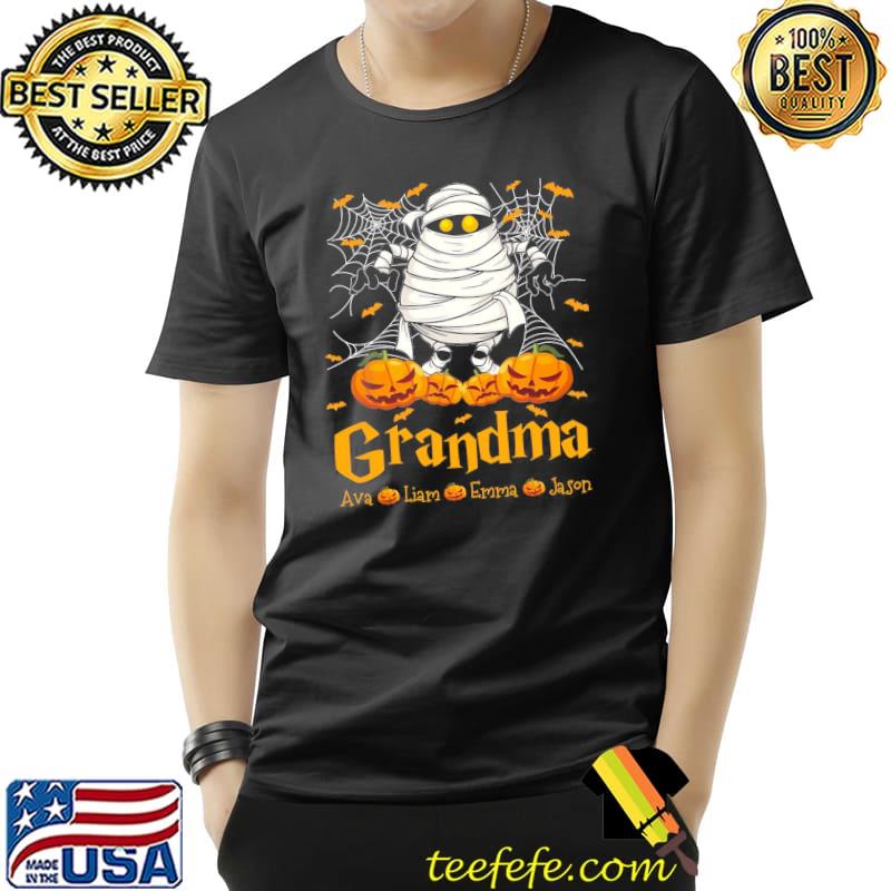 Grandma Ava Liam Emma Jason The Mummy Sticks to the Spiderweb Halloween Shirt Unisex Grandma Ava Liam Emma Jason The Mummy Sticks to the Spiderweb Halloween Shirt Unisex