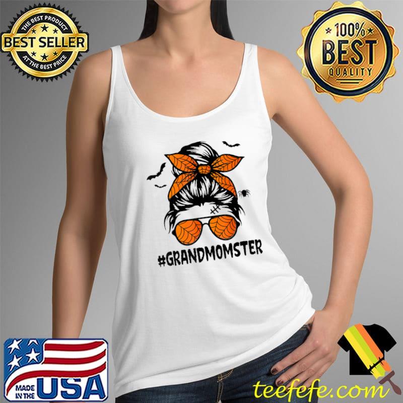 Grandmomster Shirt Women Halloween Nana Grandma Messy Bun T-Shirt Tank Top Grandmomster Shirt Women Halloween Nana Grandma Messy Bun T-Shirt Tank Top