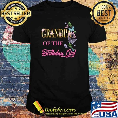 Grandpa One First Birthday Matching Family Butterfly Floral T-Shirt
