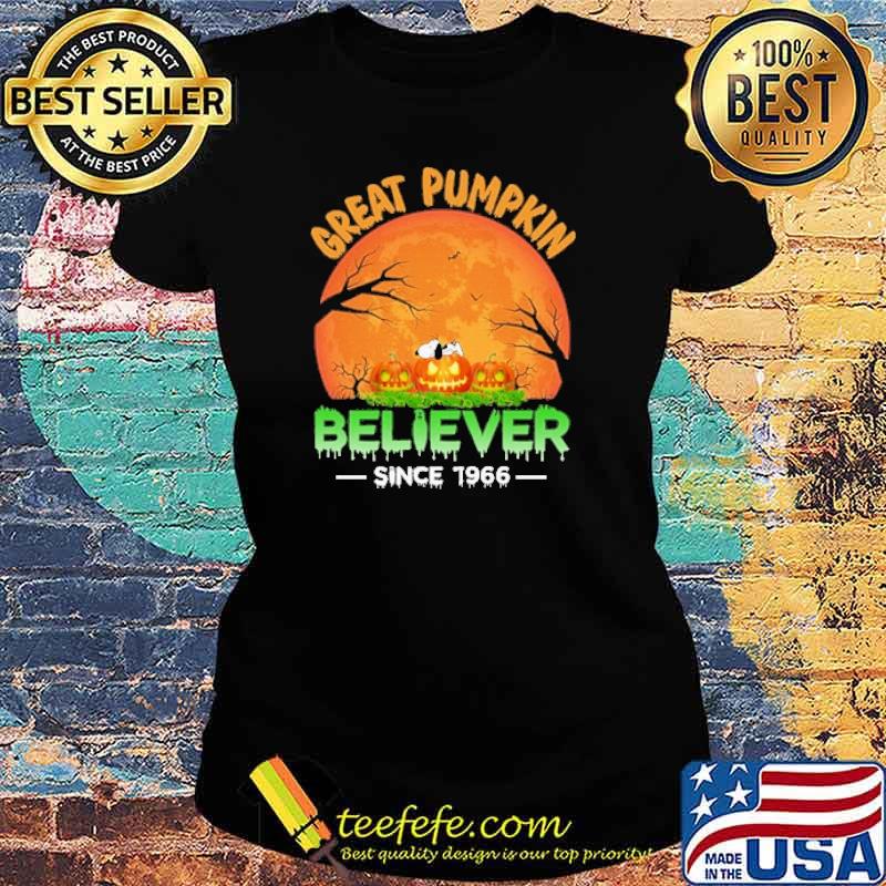 Great pumpkin believer since 1966 snoopy blood moon halloween s Ladies tee Great pumpkin believer since 1966 snoopy blood moon halloween s Ladies tee