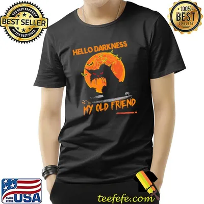 Hallo darkness my old friend cat blood moon halloween shirt