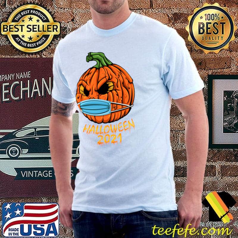 Halloween 2021 Jack-O pumpkin mask covid-19 T-Shirt Halloween 2021 Jack-O pumpkin mask covid-19 T-Shirt