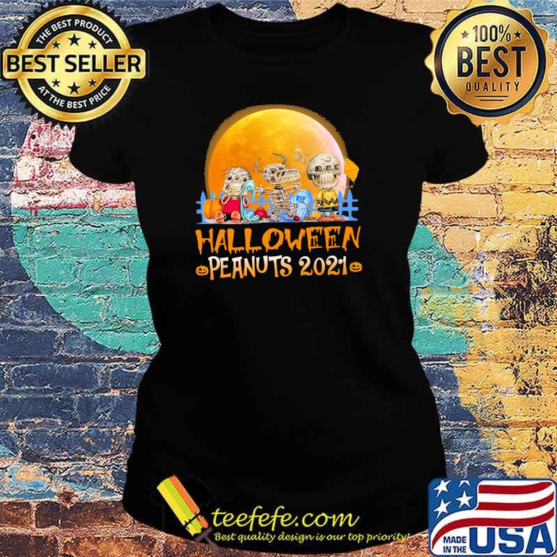 Halloween peanuts 2021 skeleton charlie snoopy blood moon s Ladies tee Halloween peanuts 2021 skeleton charlie snoopy blood moon s Ladies tee
