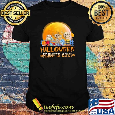 Halloween peanuts 2021 skeleton charlie snoopy blood moon shirt