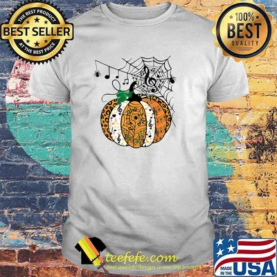 Halloween Pumpkin Music Symbols Music Teacher Halloween T-Shirt
