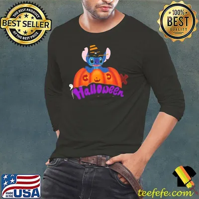 Halloween pumpkin stitch shirt