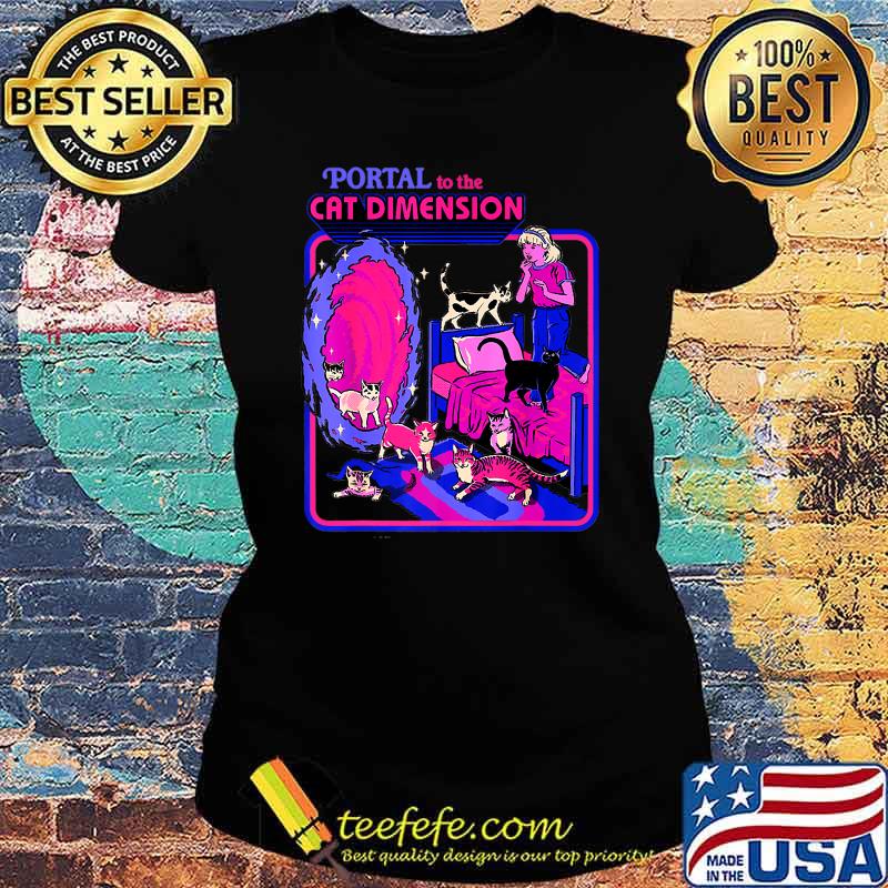 Halloween Retro Portal To The Cat Dimension Funny Cat Premium T-Shirt Ladies tee Halloween Retro Portal To The Cat Dimension Funny Cat Premium T-Shirt Ladies tee