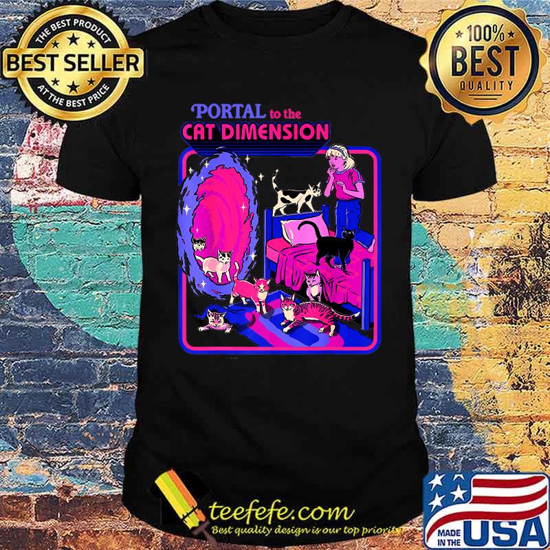 Halloween Retro Portal To The Cat Dimension Funny Cat Premium T-Shirt