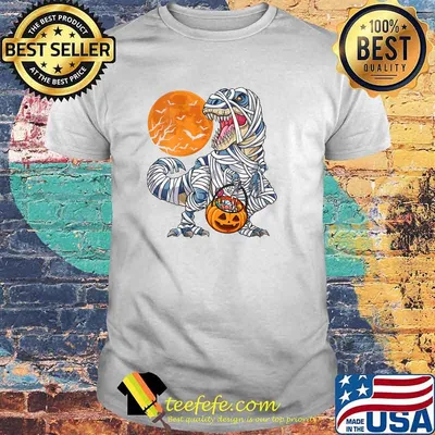 Halloween Shirts for Boys Men Dinosaur T rex Mummy Pumpkin T-Shirt