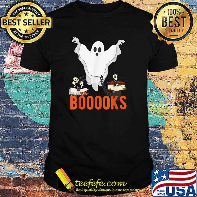 Halloween Teacher Librarian Books Reading Ghost Pun BOOOOKS T-Shirt Halloween Teacher Librarian Books Reading Ghost Pun BOOOOKS T-Shirt