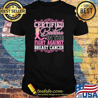Hand Certified Badass Against Breast Cancer Awareness Pink T-Shirt