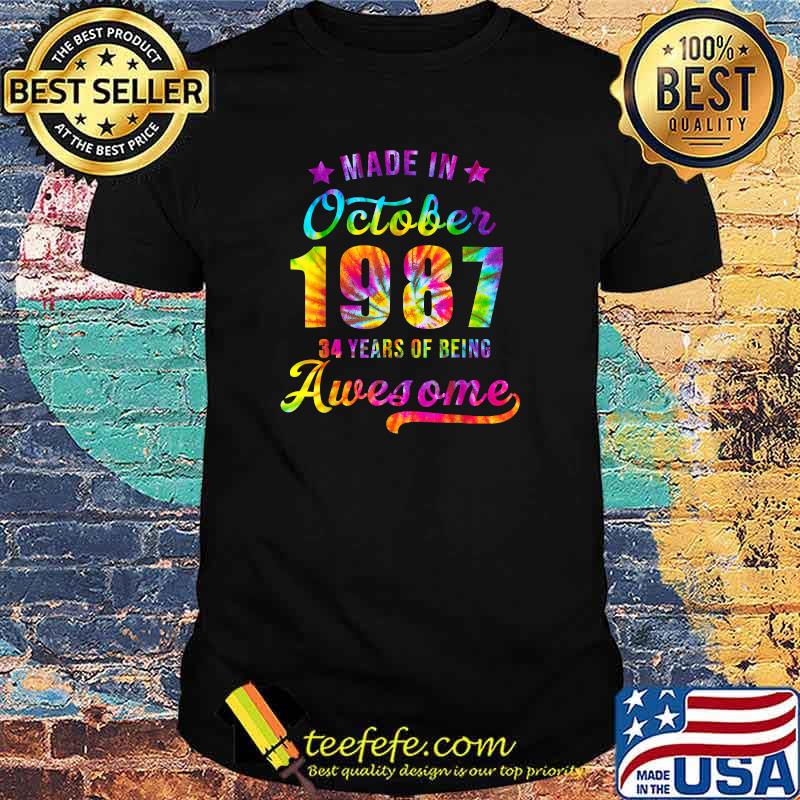 Happy 34th Birthday Decoration Made In October 1987 T-Shirt Happy 34th Birthday Decoration Made In October 1987 T-Shirt