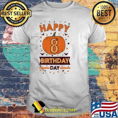 Happy 8Th Birthday Pumpkin Halloween Shirt