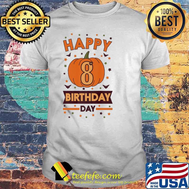 Happy 8Th Birthday Pumpkin Halloween Shirt
