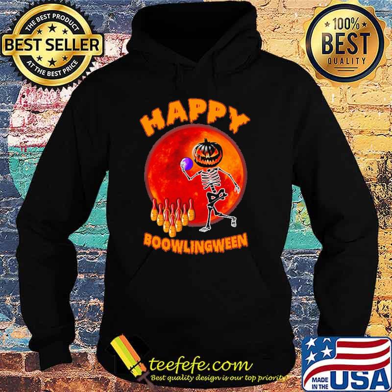 Happy Boowlingween Skeleton Pumpkin Blood Moon Halloween s Hoodie Happy Boowlingween Skeleton Pumpkin Blood Moon Halloween s Hoodie