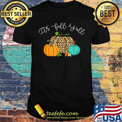 Happy Fall Y’all Pumpkin Leopard Its Fall Yall Women T-Shirt