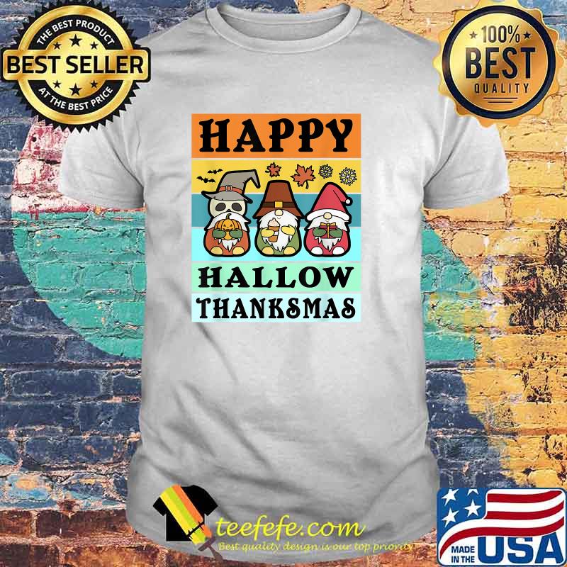 Happy Hallothanksmas Christmas Gnome Halloween T-Shirt