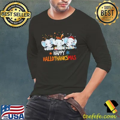 Happy HalloThanksmas Elephant Color Shirt