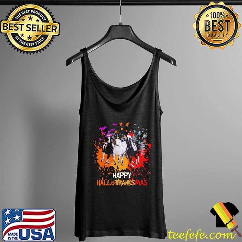 Happy HalloThanksmas Horses Color Shirt Tank Top Happy HalloThanksmas Horses Color Shirt Tank Top