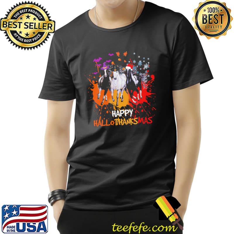 Happy HalloThanksmas Horses Color Shirt Unisex Happy HalloThanksmas Horses Color Shirt Unisex